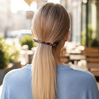 Long French Barrettes for Women Thin Thick Hair - Large 4 Inch Hair Clips Ponytail Clamp - Stylish Hair Accessories - 3Pcs (Black, Brown, Green)