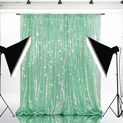 Eternal Beauty Mint Green 3mm Sequin Backdrop 6x8 Ft - Image 3