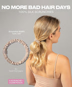 SUNDAYSILKS™ Luxurious Mulberry Silk Scrunchies for Women & Girls | No-Slip, Silky Hair Ties for Natural, Curly, Thin or Thick Hair | Gentle Hold for Ponytails & Sleep | Mini to Large Sizes [1 Pack]