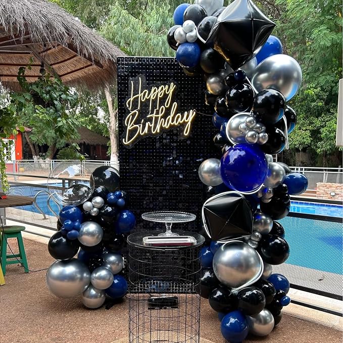 Blue and Black Balloons, for Boys Birthday Baby Shower Graduate Blue and Black - Image 7