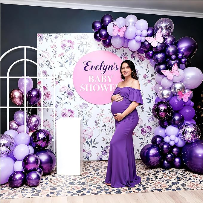Bezente Purple Chrome Confetti Latex Balloons Kit 60pcs 12-in - Image 3