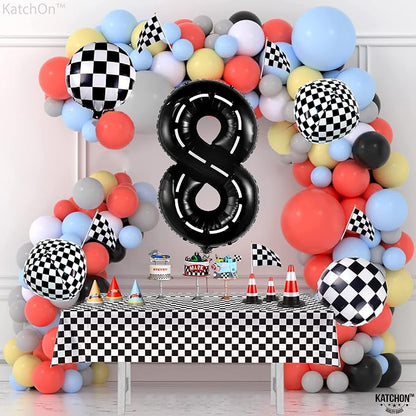 KatchOn Number 8 Check Balloon 40 Inch, 8 Construction Balloon Decor | 8th Road - Image 5