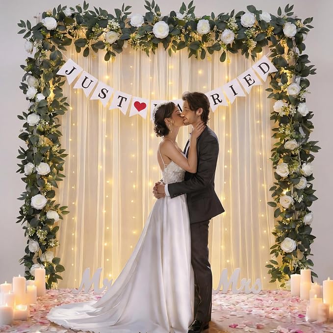 5 Pcs Just Married Decorations Kit, All-in-one Wedding Decor - Image 4