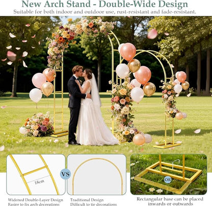 WellSign 7.2FT, 6FT Balloon Arch Backdrop Stand Set of 2 | 2PK Metal Pergola - Image 4