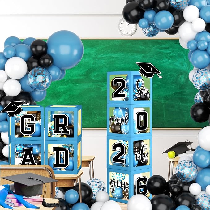 Light Blue Graduation Decorations 2026 Balloon Boxes - Image 6