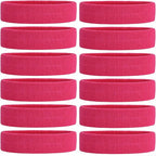 ONUPGO Sweatband Headbands for Men & Women -12PCS Sports Headbands Moisture Wicking Athletic Cotton Terry Cloth Headband for Tennis,Basketball,Football,Gym,Working Out