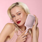 L'ANGE HAIR Detangling Paddle Brush | Gentle Nylon Bristles for Wet & Dry Hair | Smooth Detangling & Scalp Massage | Lightweight, Non-Slip Handle | Works for All Hair Types (Blush)