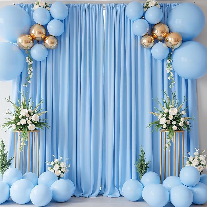 Asee'm Blue Backdrop Curtains Drapes - Image 6