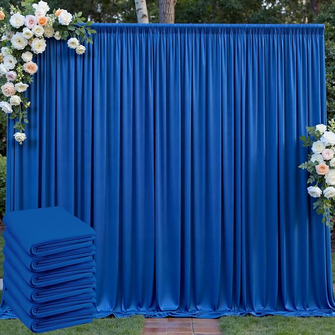 30ft x 10ft Wrinkle Free Royal Blue Backdrop Curtain by Outpain