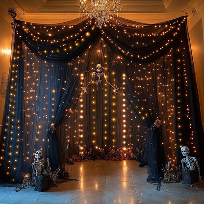 6 Panels Black Ceiling Drapes - Image 2