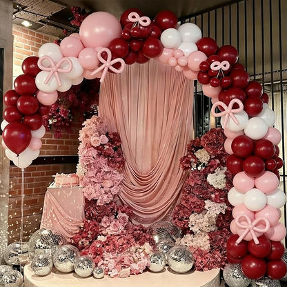 Pink Red Balloon Arch Kit, Cherry Birthday Valentine Decor | Double Stuffed - Image 4