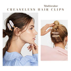 No Crease Creaseless No Bend Hair Clips For Styling Non Slip Flat Clips For Makeup Hair Accessories For Women,White Gold Color,12 PCS