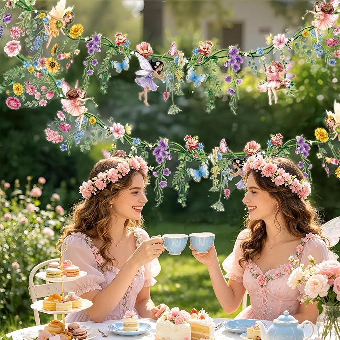 SUNBEAUTY 2PCS Wildflower Fairy Banner Garden Party Decorations 9.8 FT Reusable - Image 5