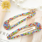 2PCS Rhinestone Hair Clips,Snap Hair Accessories,Decorative Hair Clips,Rhinestone Barrettes For Women Girls(SET4)
