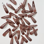 40 Pcs 2 Inch colorful Metal Snap Hair Clips No Slip Hair Barrettes For Women Hair Accessories(Brown)