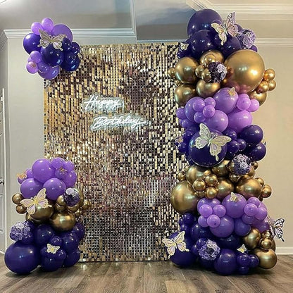 Purple and Gold Balloons Garland Arch Kit - Image 4