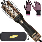 Premium 4-in-1 Oval Blow Dryer Brush, One-Step Hot Air Brush for Smooth, Hair Dryer & Volumizer, Salon Quality, Ionic Blow Dryer Styler & Straightener, Anti-Frizz, Large 3" Barrel, 13" Long