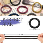 50Pcs Hair Ties for Women Girls,Cotton Seamless Hair Ties, Soft Ponytail Holders,No Crease No Damage Elastics Hair Bands with Box for Thick Heavy and Curly Hair (Set 4)