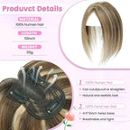 YAMI Hair Toppers for Women Fluffy Human Hair Topper 10inch Handmade Swiss Base Hairpieces 360° Cover Hairloss (Medium Brown with Highlight)