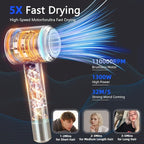 Diffuser Hair Dryers for Women Men, KIKVOOL 110000 RPM Fast Ionic Blow Dryer for Thick Hair, Protable Travel Hair Diffuser Dryer, Brushless Motor, 3 Temps/2 Speeds Lightweight Hairdryer, White