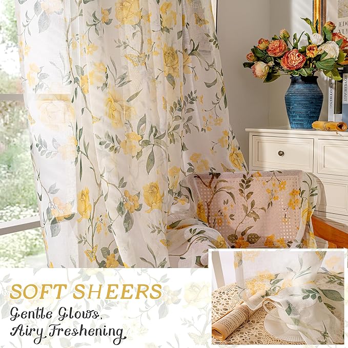 French Country Farmhouse Sheer Curtains - Image 6