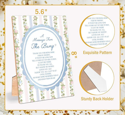 Sweet Floral Striped A Message From the Bump Baby Shower Signs, Grandmillennial - Image 2