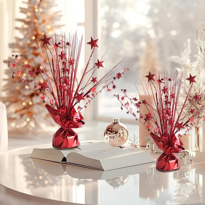 12 Pack Metallic Red Foil Spray Centerpieces Stars Brust Table Centerpieces - Image 4