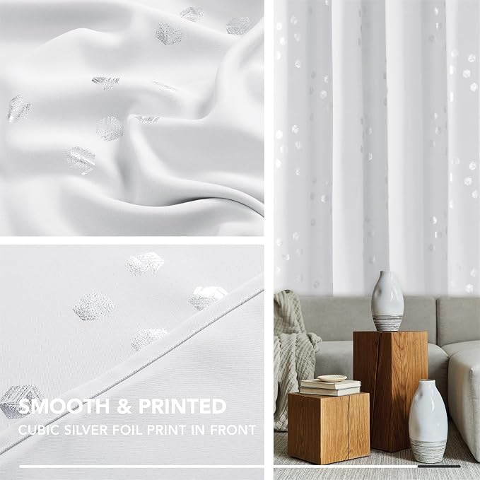 Deconovo Room Darkening Curtains, Energy Saving Curtains, 2 Panels, - Image 3