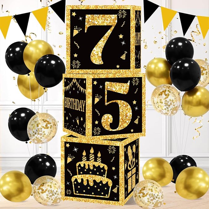 DataMoon 75th Birthday Decorations Boxes by DataMoon