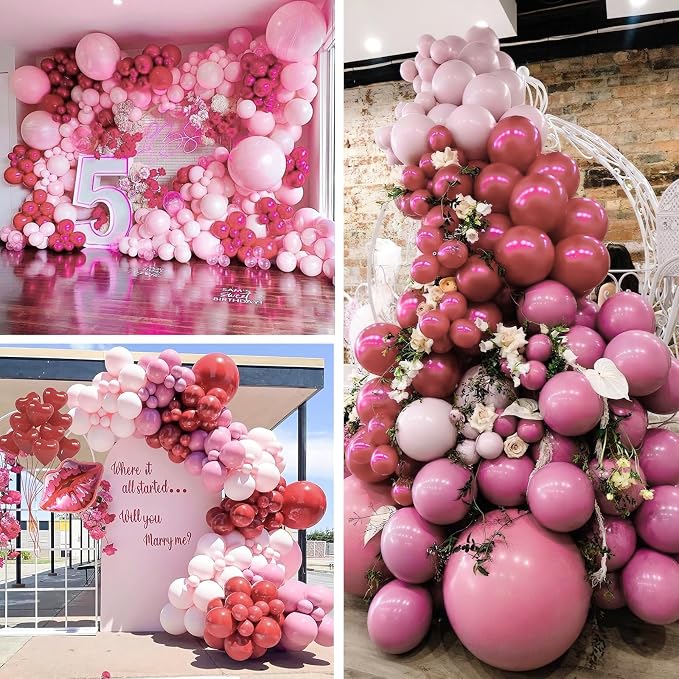 PartyWoo Dusty Pink Balloon Arch Kit 100pcs Pink and Rose Balloons | Dusty - Image 5