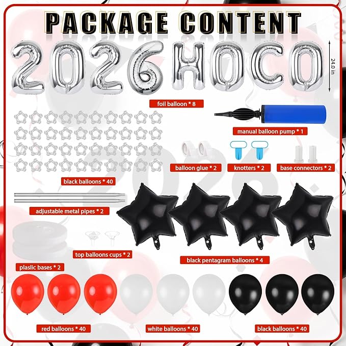 2 Sets Homecoming 2026 Balloon Column Stand Party Decorations Kits - Image 4