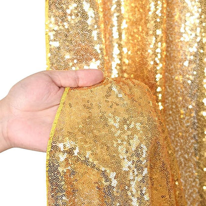 7ft x 7ft Gold Sequin Backdrop Curtain Glitter Photo Booth Backdrop | Glitter - Image 8