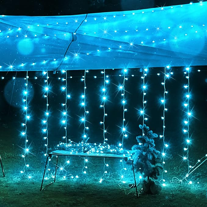 Curtain Lights for Bedroom, 200 Led 6.5ft x 6.5ft Hanging String Lights Outdoor - Image 3