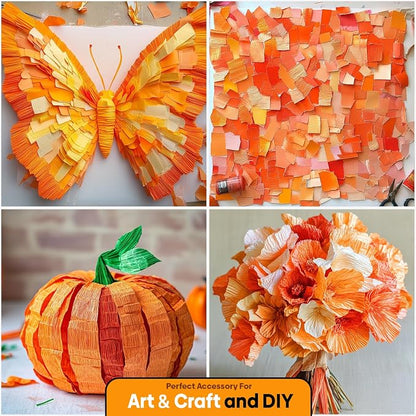 6 Orange Streamers with White, 492ft Pack of Crepe Paper Party Decorations | - Image 5