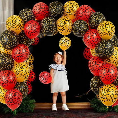 Gejoy 50 Pcs Cheetah Balloons Gold Black Red Leopard Print Balloons 12 Inch - Image 5