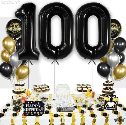 KatchOn Black 100 Balloon Number 40 Inch, 100th Birthday Decorations | 100K - Image 7