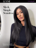 LUVME 2 Pack Straight Seamless 220g 14Pcs Clip in Hair Extensions Full Max with 20inch Remy Human Hair Extensions, Natural Black 100% Real Soft Human Hair Extension