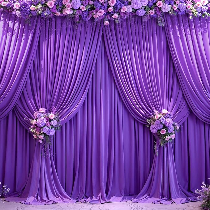 6 Panels Purple Backdrop Curtains - Image 4