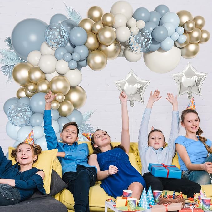 Dusty Blue Balloons Arch Kit, Different Sizes 18 12 10 5Inch Fog Blue Sand - Image 4