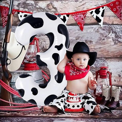 Cow Print Number 3 Balloon, Large 40 Inch Cow Number Birthday Balloons - Image 4