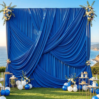 50ft×12ft Royal Blue Backdrop Curtain by PartyVillage