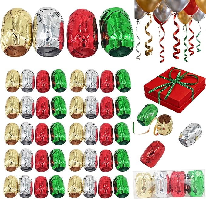 Ronly Curling Christmas Ribbon for Gift Wrapping, Colorful Balloon String | 4 by Unknown