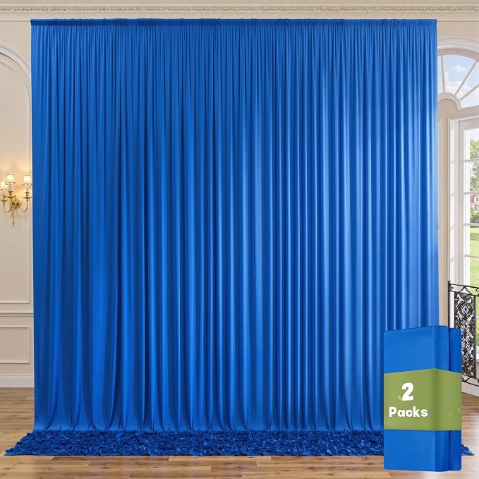 10ft x 10ft Wrinkle Free Royal Blue Backdrop Curtain by ENJOYYOURPARTY