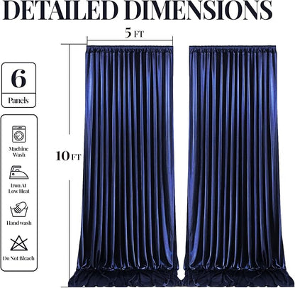 30x10ft Navy Blue Glitter Backdrop Curtain - Image 9
