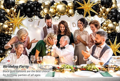 FOTIOMRG Black and Gold Balloons Garland Arch Kit, 5 10 12 18inch Black Gold - Image 6