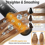 Hair Straightener Brush Cordless, 30s Fast Heating 300Million Negative Ions Hair Straightening Comb Frizz-Free with 6 Temps, 10000mAh Rechargeable Battery Portable for Women Travel Quick Touch-ups
