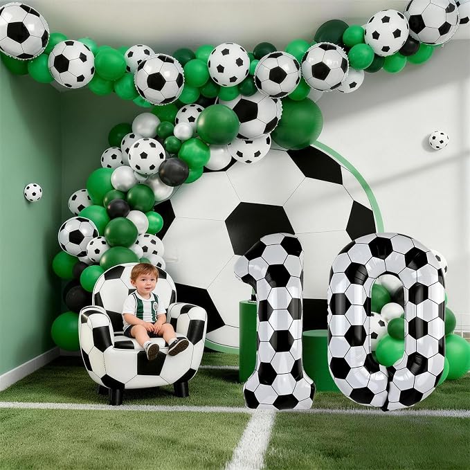 40 Inch Soccer Number 3 Foil Balloon, Soccer Birthday Party Decorations | - Image 5