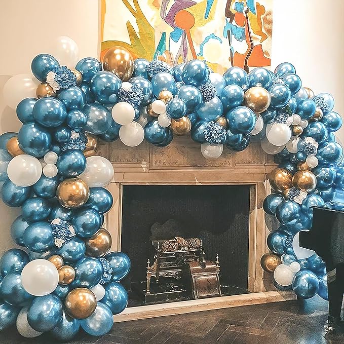 PartyWoo Metallic Light Blue Balloons 100pcs Metallic Baby Blue Color | 18 12 - Image 5