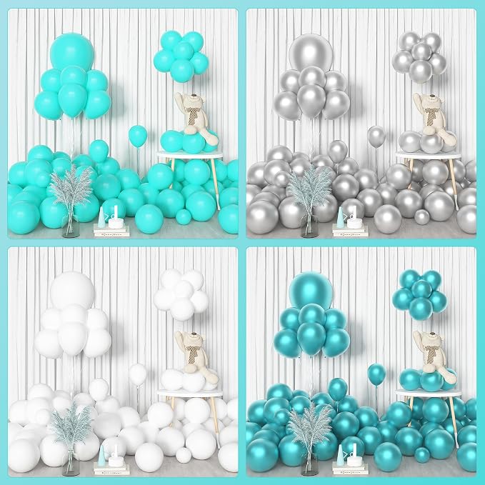 Amandir 153Pcs Teal Balloons Arch Garland Kit Different Size 18 12 10 5Inch | - Image 7