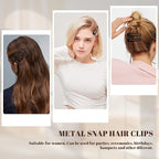 Metal Snap Hair Clips Water Drop No Slip Hair Barrettes for Women Large Hair Clips For Thick And Thin Fine Hair,Black,2.67 x 0.7 Inches,12 PCS